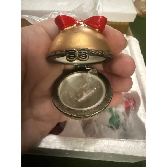 Vtg Y2K Winter Holiday Hinged Trinket Box w/Charm Set of 5 Santa, Snowman, etc - Picture 10 of 12